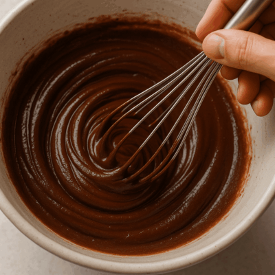 ガナッシュを混ぜている